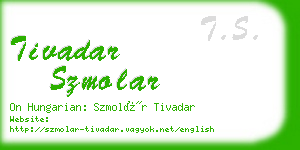 tivadar szmolar business card